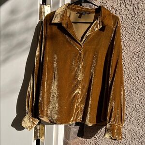 Crashed velvet White House Black Market shirt